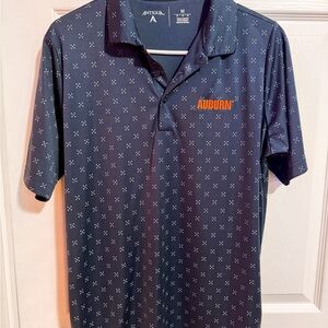 Antigua Men's Navy and Orange Polo Shirt